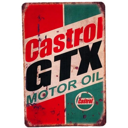 Castrol Oil Gtx - Castrol GTX Targa in metallo per